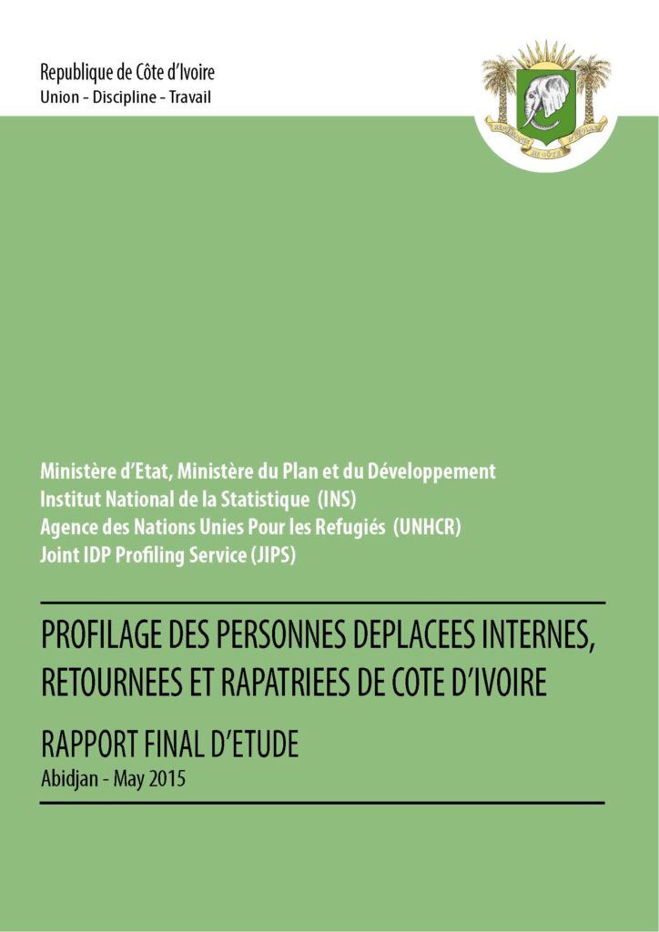 Profilage des Personnes Déplacées Internes, Retournées et Rapatriées de Côte d'Ivoire (May 2015)