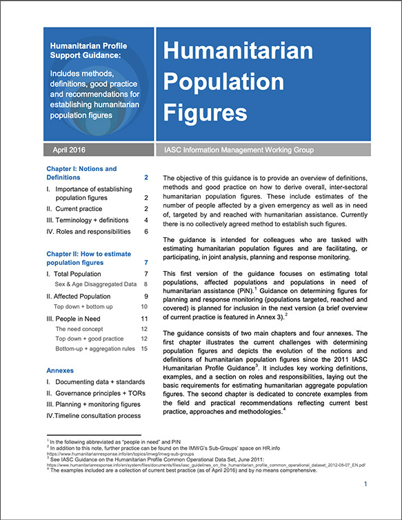 Humanitarian Population Figures by the IASC Information Management Working Group (2016)