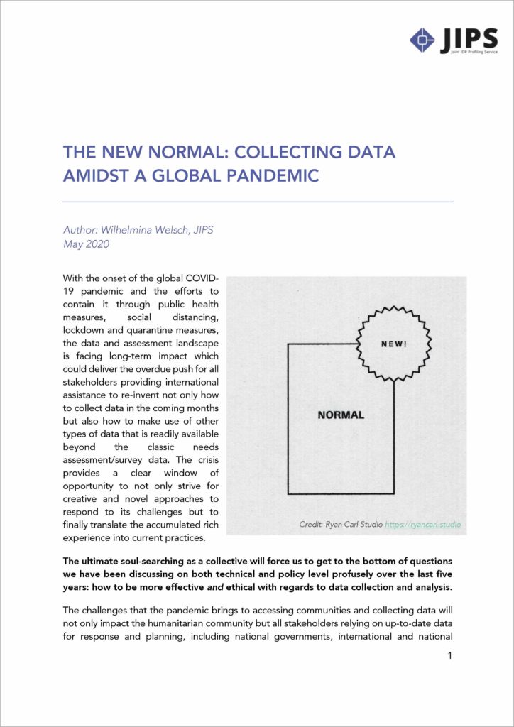 The New Normal: Collecting Data Amidst a Global Pandemic (May 2020)