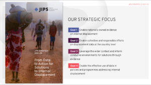 JIPS' Strategy 2021-23 publication and four strategic goals.