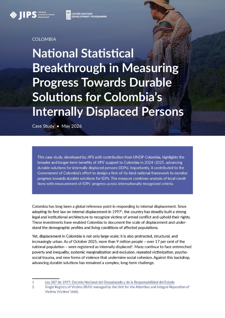 National Statistical Breakthrough in Measuring Progress Towards Durable Solutions for Colombia’s Internally Displaced Persons