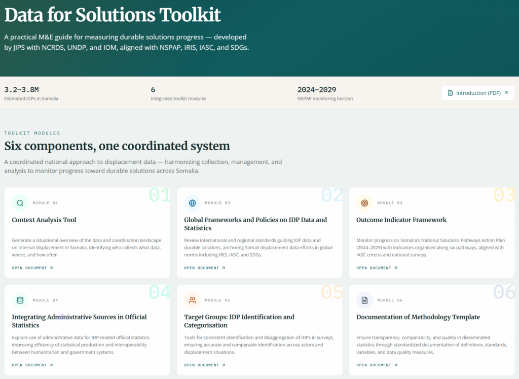 Somalia: Data for Solutions Toolkit